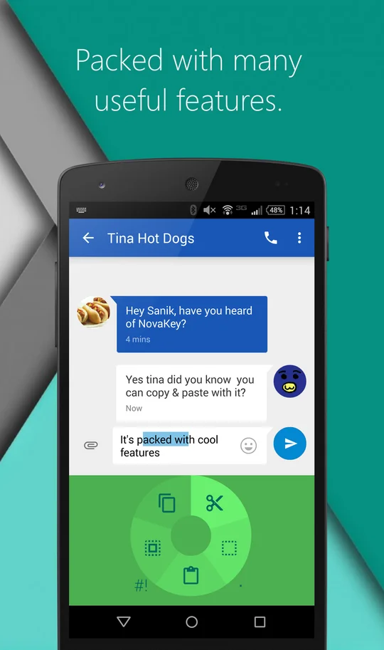 NovaKey Android keyboard settings and themes