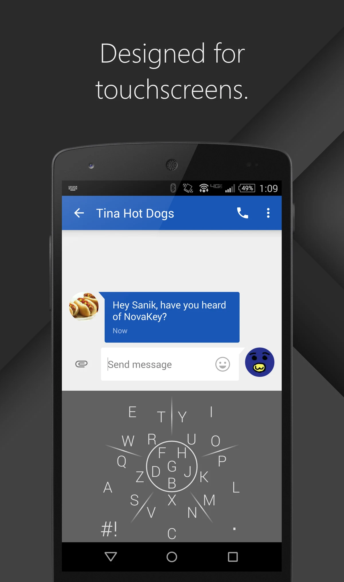 NovaKey gesture keyboard on Android
