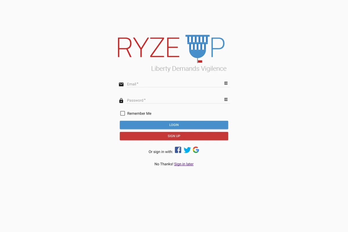 RyzeUp civic information interface